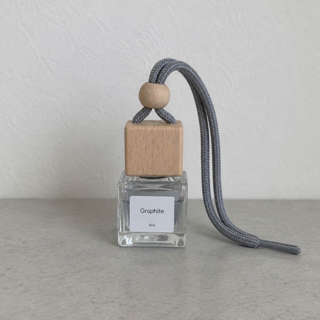Graphite car diffuser 8 ML hanging car fragrance by The Scent Garage
