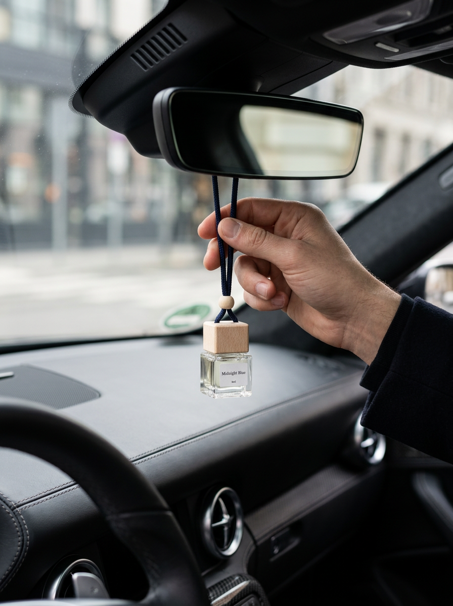 The Scent Garage car diffuser step 03: Hang it up